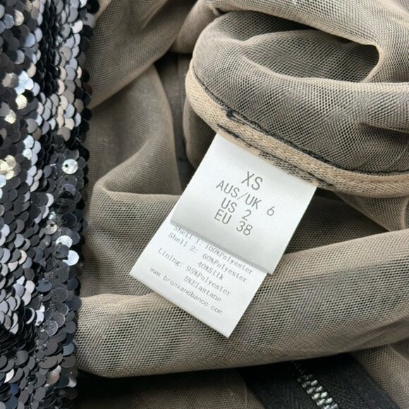 🆕 BRONX & BANCO 🧿 NWOT Wednesday Black Sequin Halterneck Mini Dress Sz XS US 2 - Picture 14 of 14